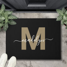 Moderne Zwarte Gouden Monogramnaam