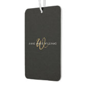 Moderne Zwarte Gouden Script Monogram Luchtverfrisser (Links)