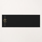 Moderne Zwarte Gouden Script Monogram Yogamat (Voorkant (horizontaal))