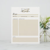 Moderne zwarte gouden script receptbladen (Staand voorkant)