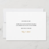 Moderne Zwarte Gouden Script Trouwfoto Save The Date (Achterkant)