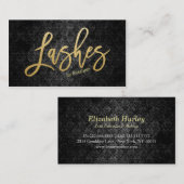 Moderne zwarte gouden streepjes met script Tekst z Visitekaartje (Voorkant / Achterkant)