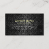 Moderne zwarte gouden streepjes met script Tekst z Visitekaartje (Achterkant)