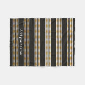 Moderne zwarte gouden strepen, speciaal aangepast fleece deken (Voorkant (Horizontaal))