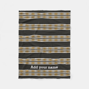 Moderne zwarte gouden strepen, speciaal aangepast fleece deken