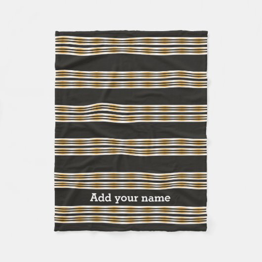 Moderne zwarte gouden strepen, speciaal aangepast fleece deken (Voorkant)