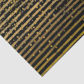 Moderne zwarte gouden strepen voor olie-Confetti S Tissuepapier (Detail)