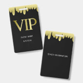 Moderne Zwarte Gouden VIP-Pas Badge (Voor- en achterkant)