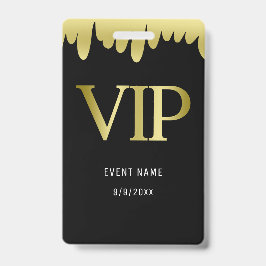 Moderne Zwarte Gouden VIP-Pas Badge