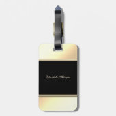 Moderne Zwarte, Gouden, Whimsical Kat-Gepersonalis Bagagelabel (Achterkant verticaal)