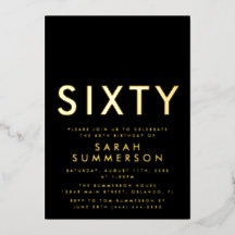 Moderne Zwarte Gouden Zestig 60e Verjaardagsfeest