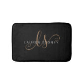 Moderne zwarte goudfilm, afgebeeld in script badmat (Voorkant)