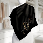 Moderne zwarte goudfilm, afgebeeld in script bandana<br><div class="desc">Modern Black Gold Feminine Script Monogrammed Bandana. Pas deze moderne elegante bandana eenvoudig aan met uw eigen monogram en naam.</div>