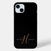 Moderne zwarte goudfilm, afgebeeld in script Case-Mate iPhone case (Achterkant)