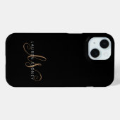 Moderne zwarte goudfilm, afgebeeld in script Case-Mate iPhone case (Achterkant (horizontaal))