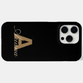 Moderne zwarte goudfilm, afgebeeld in script Case-Mate iPhone case (Achterkant (horizontaal))