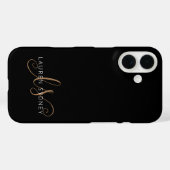 Moderne zwarte goudfilm, afgebeeld in script Case-Mate iPhone case (Achterkant (horizontaal))