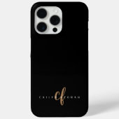 Moderne zwarte goudfilm, afgebeeld in script Case-Mate iPhone case (Achterkant)