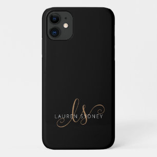 Moderne zwarte goudfilm, afgebeeld in script Case-Mate iPhone case