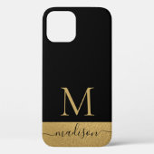 Moderne zwarte goudfilm, afgebeeld in script Case-Mate iPhone case (Achterkant)