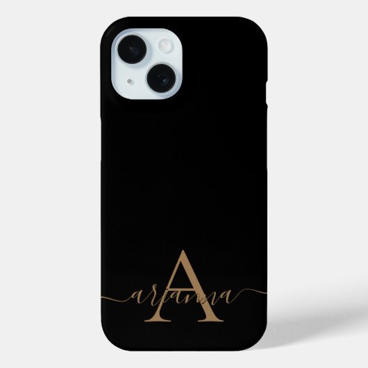 Moderne zwarte goudfilm, afgebeeld in script Case-Mate iPhone case (Achterkant)