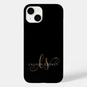 Moderne zwarte goudfilm, afgebeeld in script Case-Mate iPhone case (Achterkant)