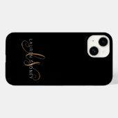 Moderne zwarte goudfilm, afgebeeld in script Case-Mate iPhone case (Achterkant (horizontaal))