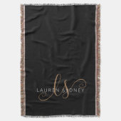 Moderne zwarte goudfilm, afgebeeld in script deken (Voorkant Verticaal)