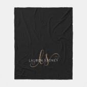Moderne zwarte goudfilm, afgebeeld in script fleece deken (Voorkant)