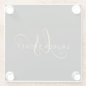 Moderne zwarte goudfilm, afgebeeld in script glazen onderzetter (Achterkant)