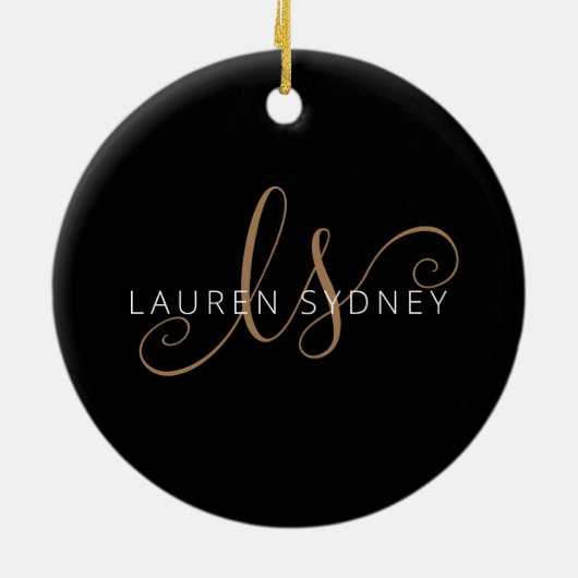 Moderne zwarte goudfilm, afgebeeld in script keramisch ornament (Achterkant)