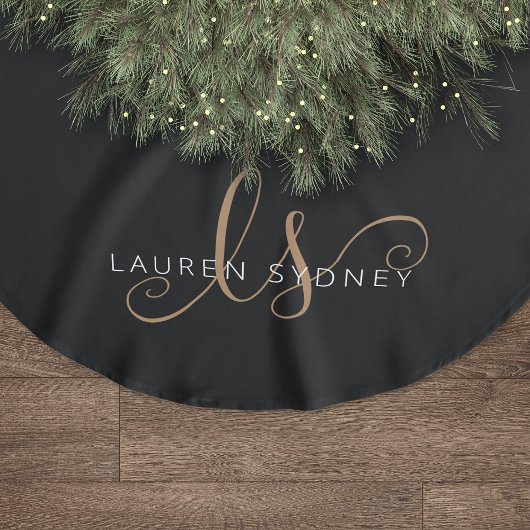 Moderne zwarte goudfilm, afgebeeld in script kerstboom rok