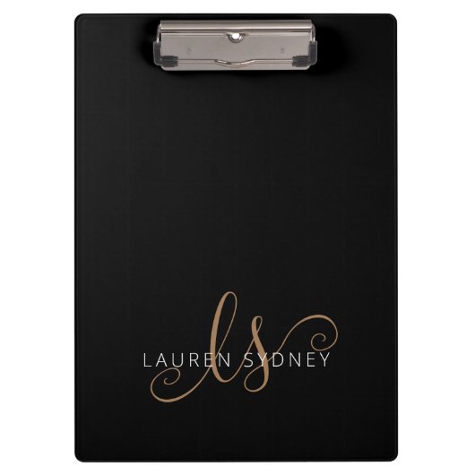 Moderne zwarte goudfilm, afgebeeld in script klembord (Voorkant)