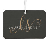 Moderne zwarte goudfilm, afgebeeld in script luchtverfrisser (Achterkant)