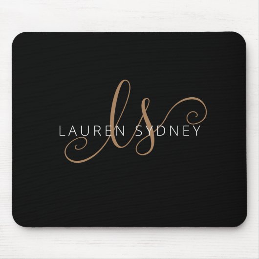 Moderne zwarte goudfilm, afgebeeld in script muismat (Voorkant)