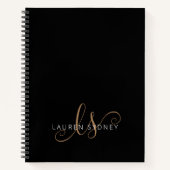 Moderne zwarte goudfilm, afgebeeld in script notitieboek (Voorkant)