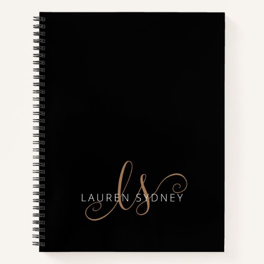 Moderne zwarte goudfilm, afgebeeld in script notitieboek (Voorkant)