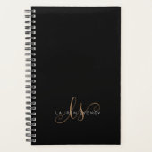 Moderne zwarte goudfilm, afgebeeld in script planner (Voorkant)