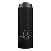 Moderne zwarte goudfilm, afgebeeld in script thermosbeker (Voorkant)