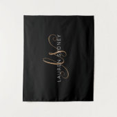 Moderne zwarte goudfilm, afgebeeld in script wandkleed (Voorkant)