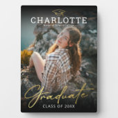 Moderne zwarte goudfoto Afstuderen Fotoplaat (voorkant)