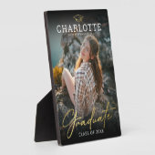 Moderne zwarte goudfoto Afstuderen Fotoplaat (Zijkant)