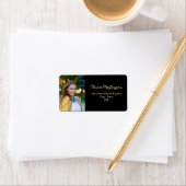 Moderne zwarte goudfoto etiket (Insitu)