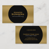 Moderne zwarte & goudgeometrische patronen 2d visitekaartje (Voorkant / Achterkant)