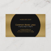 Moderne zwarte & goudgeometrische patronen 2d visitekaartje (Achterkant)