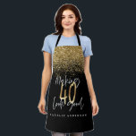 Moderne zwarte goudglitter 40ste verjaardag typogr schort<br><div class="desc">Moderne zwarte goudglitter 40ste verjaardag typografie</div>