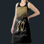 Moderne zwarte goudglitter 80ste verjaardag schort<br><div class="desc">Moderne zwarte goudglitter 80ste verjaardag typografie</div>