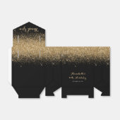 Moderne zwarte goudglitter bespaart elke dag bedankdoosjes (Uitgevouwen)