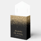 Moderne zwarte goudglitter bespaart elke dag bedankdoosjes (Geopend)