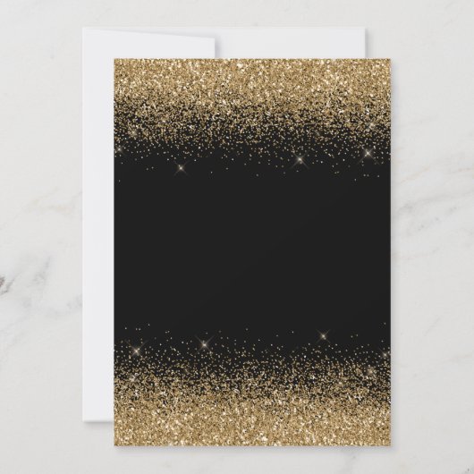Moderne zwarte goudglitter bespaart elke dag kaart (Achterkant)
